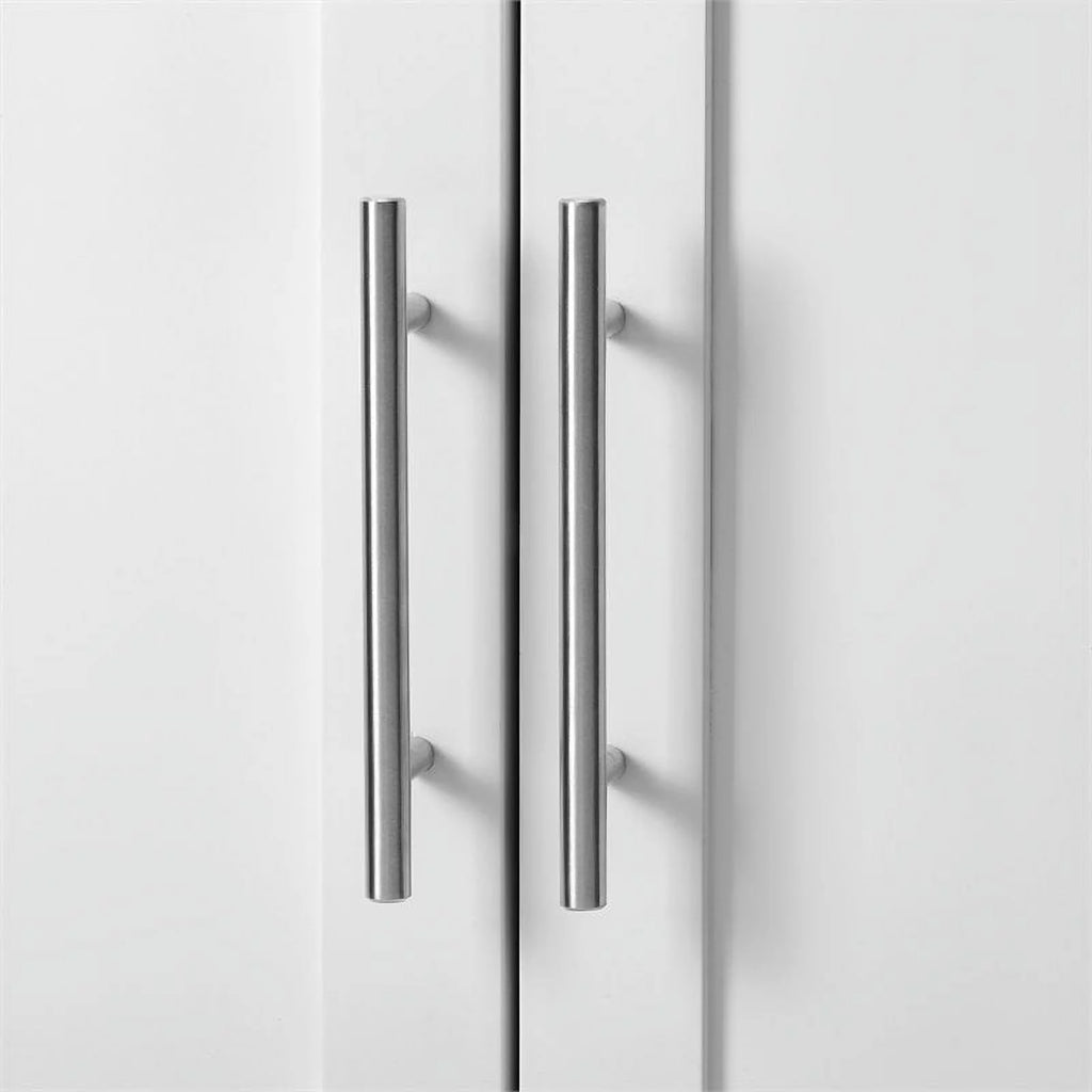 White Wood Wall Cabinet with Doors and Shelves U4103