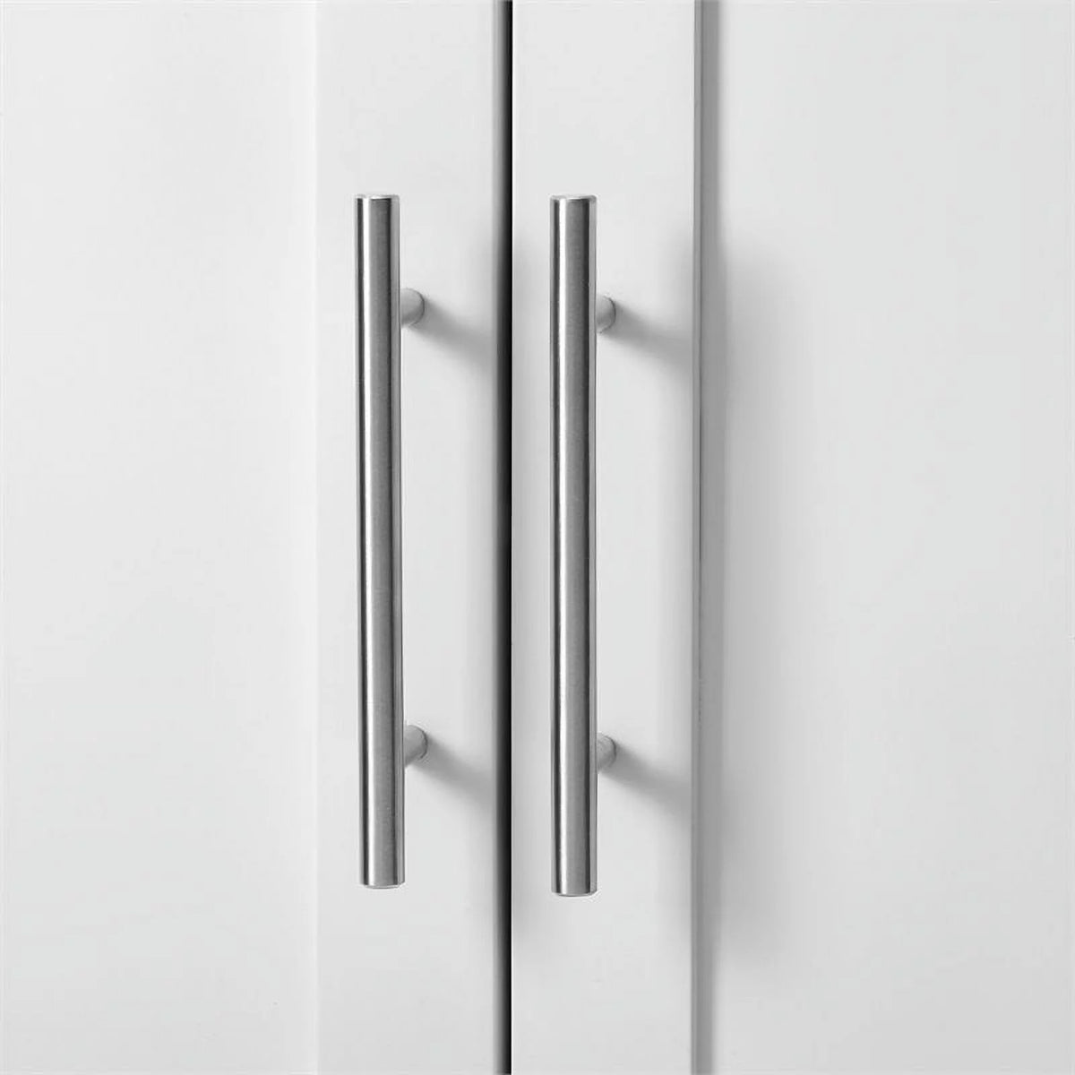 White Wood Wall Cabinet with Doors and Shelves U4103
