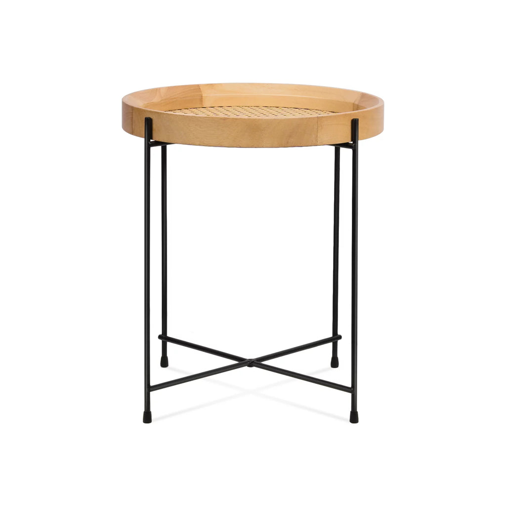 14.2" Round Rattan End Side Table W326613