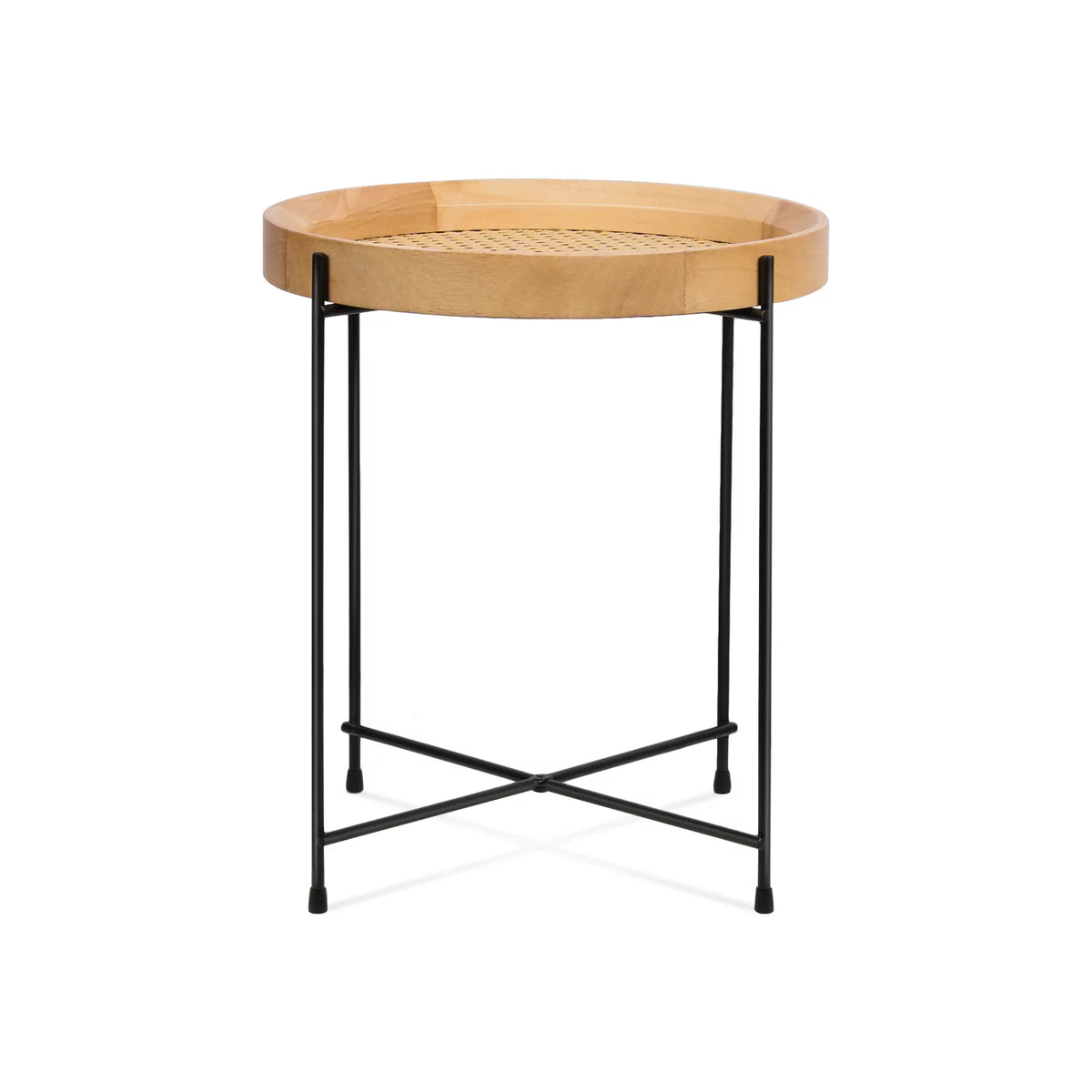 14.2" Round Rattan End Side Table W326613