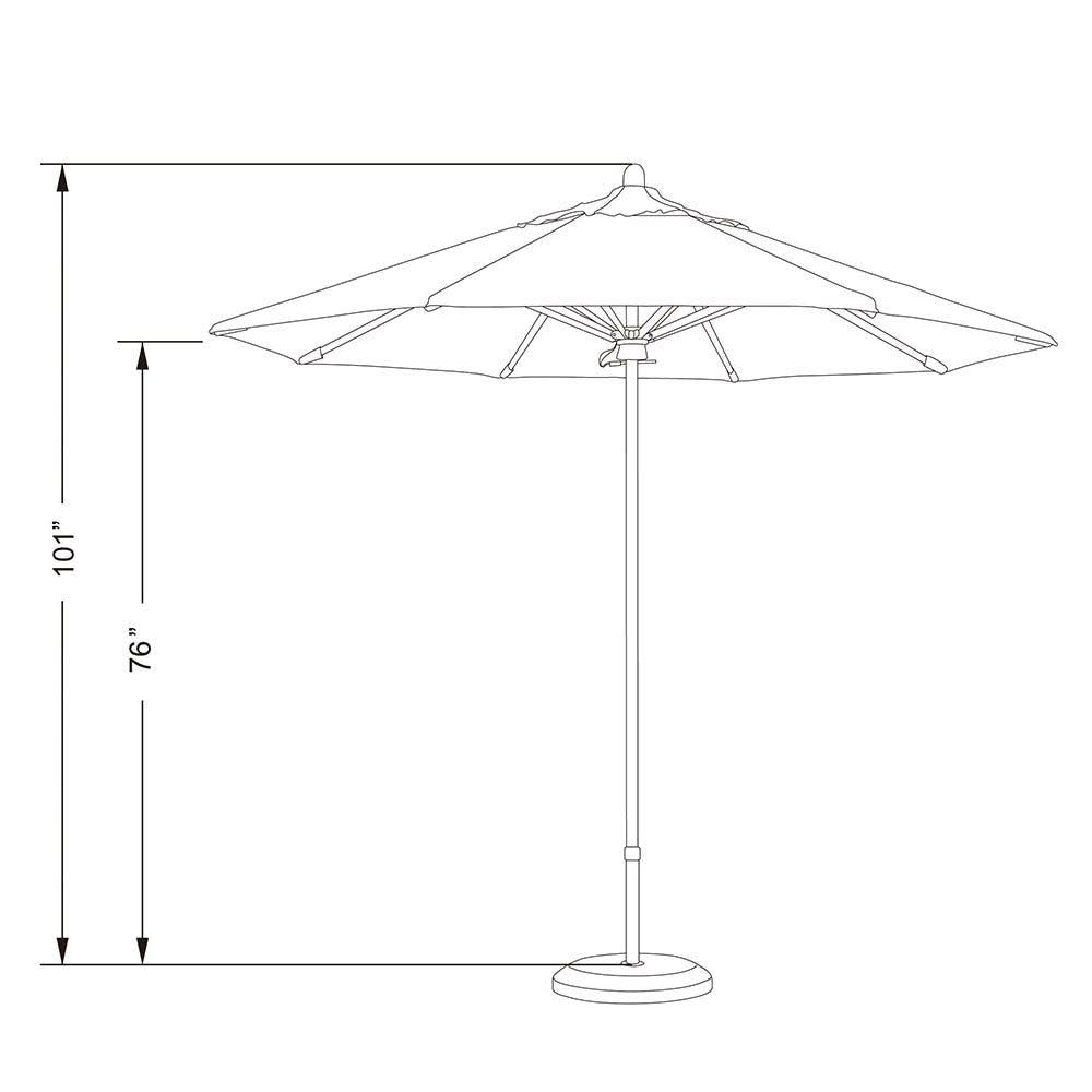 Red Oak Market Umbrella with Pulley Lift G632326