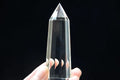 Natural Clear Blue Rutiles Crystal 12 Sided Point Quartz Wand 3.66 Inch W256