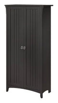 Tall Storage Cabinet with Doors Vintage Black P19855