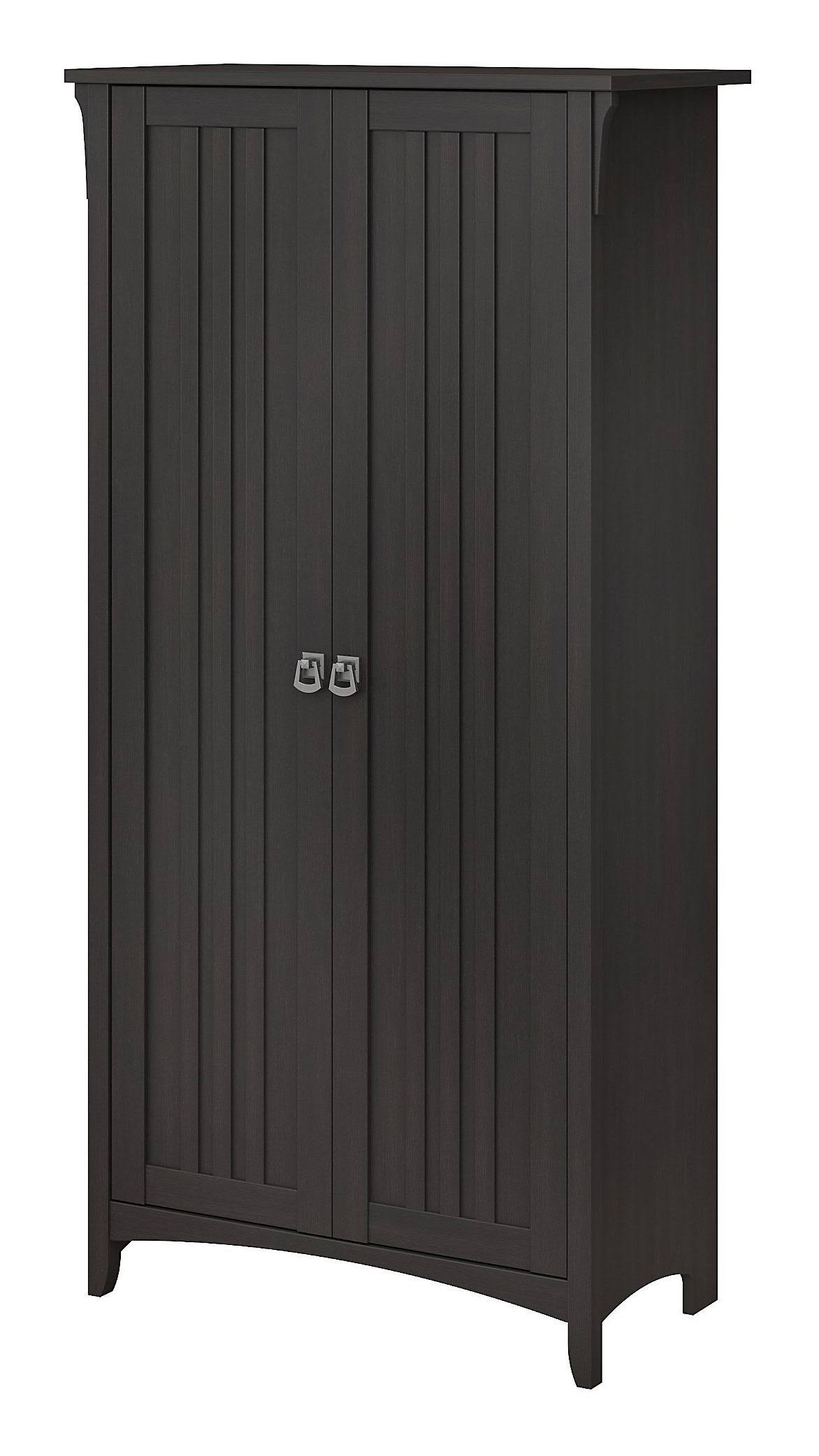 Tall Storage Cabinet with Doors Vintage Black P19855