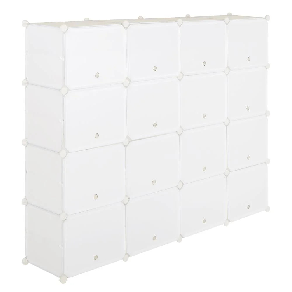 32-Cube 64-Pair 8-Tier White Shoe Storage Cabinet J882719
