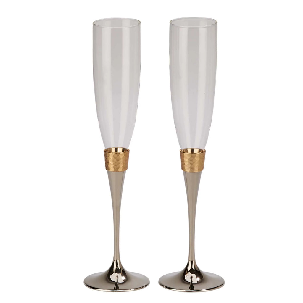 10.5 in. Hammered Flutes - Pair - Gold J665617