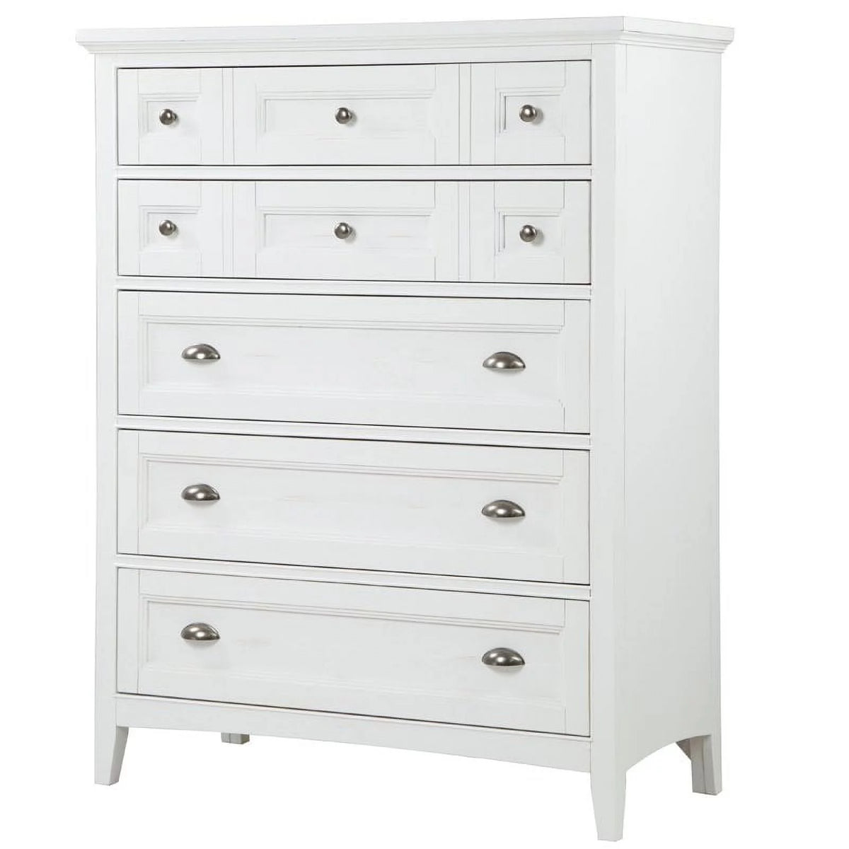 Soft White 5 Drawer Wood Chest F5825