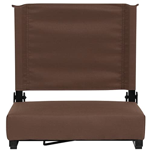 Portable Folding Padded Stadium Chair with Carrying Handle, Black B816797