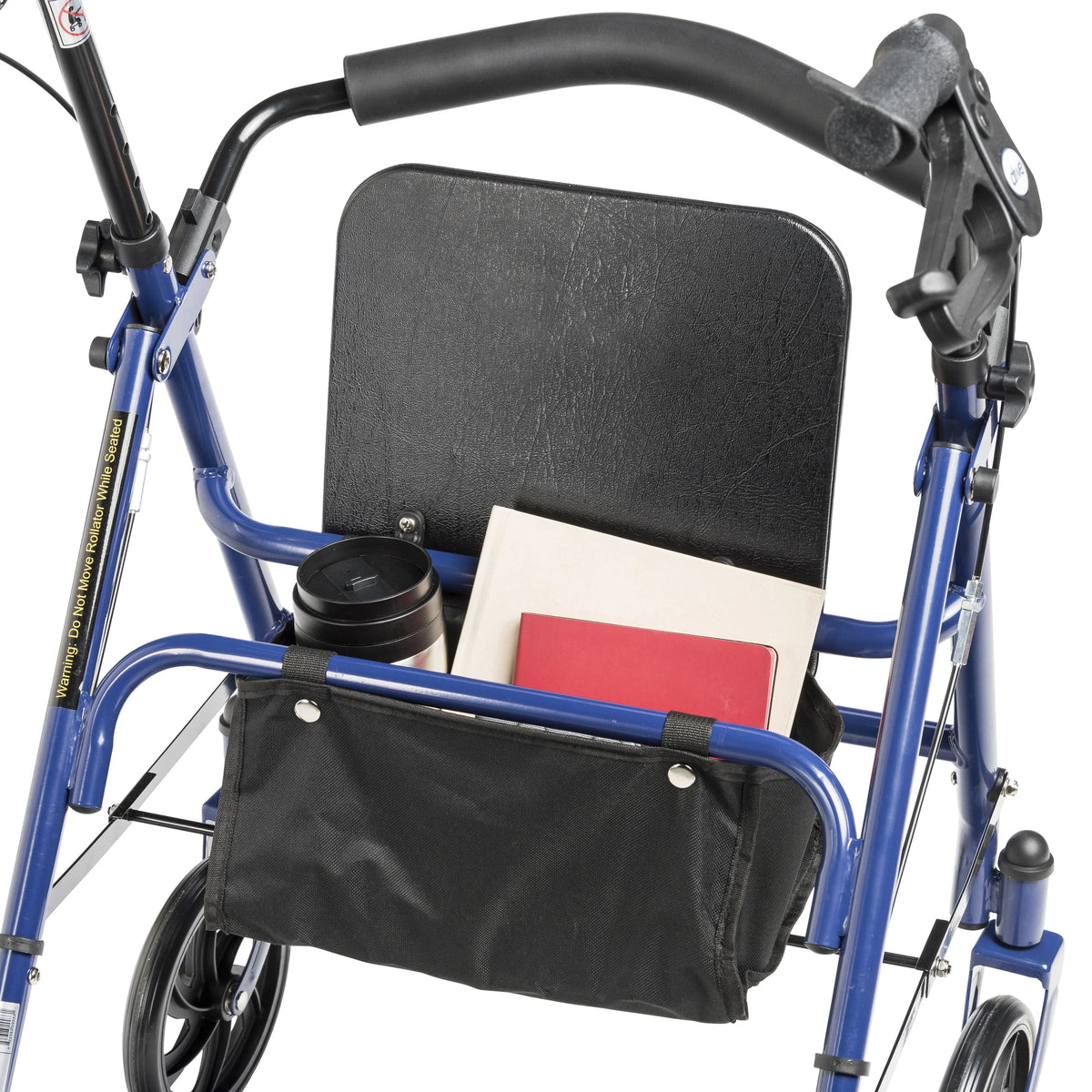 Blue Four Wheel Rollator Rolling Walker with Fold Up Removable Back Support V281937