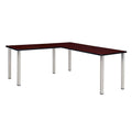 72" L-Desk with Return, Mahogany/Chrome F117965