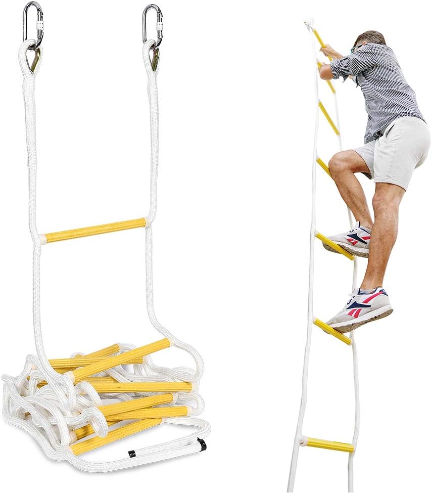 13ft Weather Resistant Fire Escape Ladder with Hooks B684