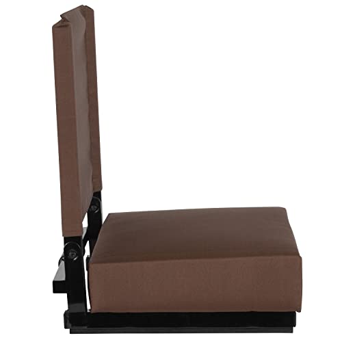Portable Folding Padded Stadium Chair with Carrying Handle, Black B816797
