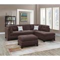 Chenille Reversible Sectional Sofa with Ottoman J596391