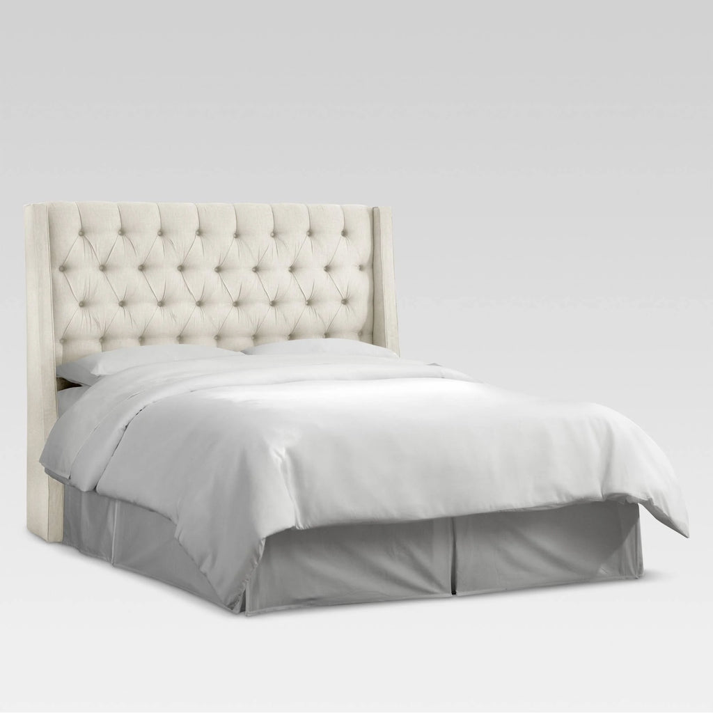 California King Tufted Wingback Linen Headboard V152