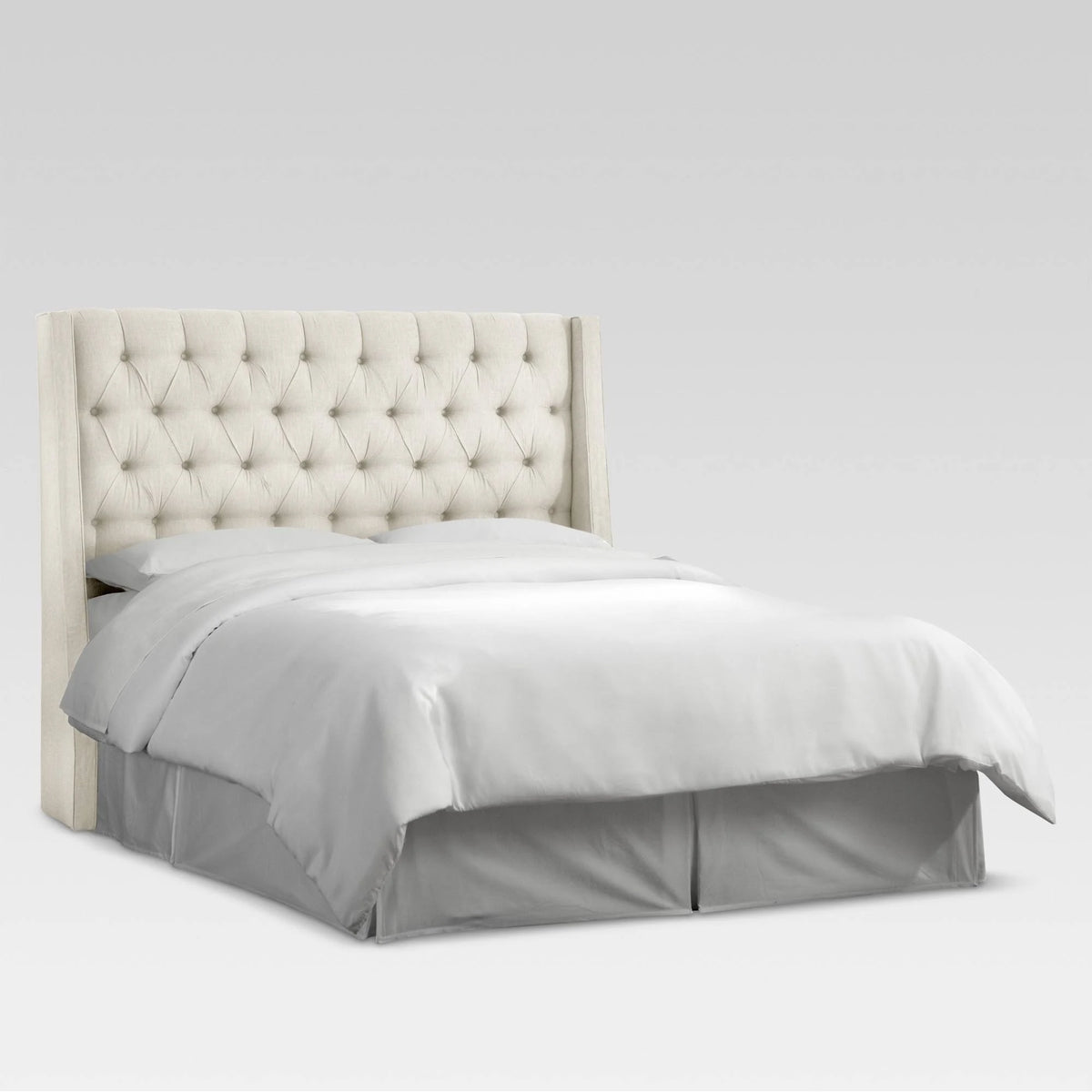 California King Tufted Wingback Linen Headboard V152