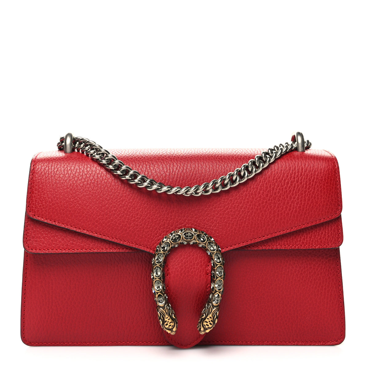 Red Pebbled Calfskin Small Shoulder Bag S278