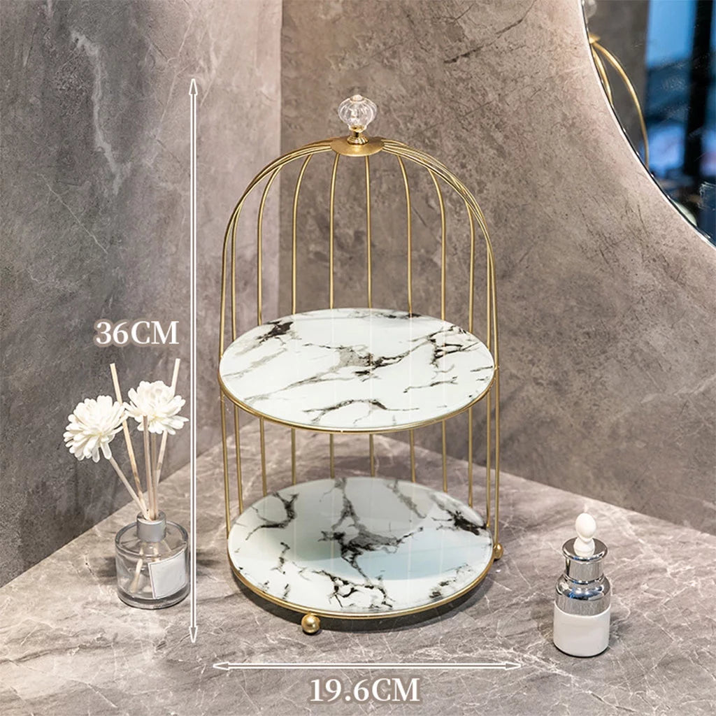 2 Tier Iron Wire Cosmetic Makeup Organizer H44216