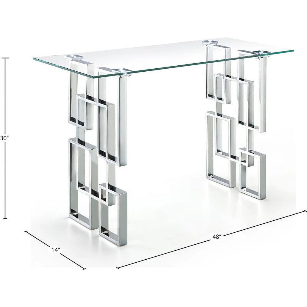 Glass Top Console Table with Chrome Base G639565