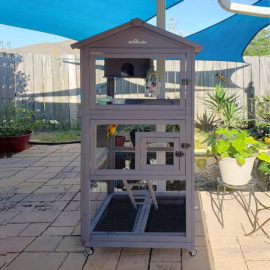71'' Wooden Birdcage with Stand U4945