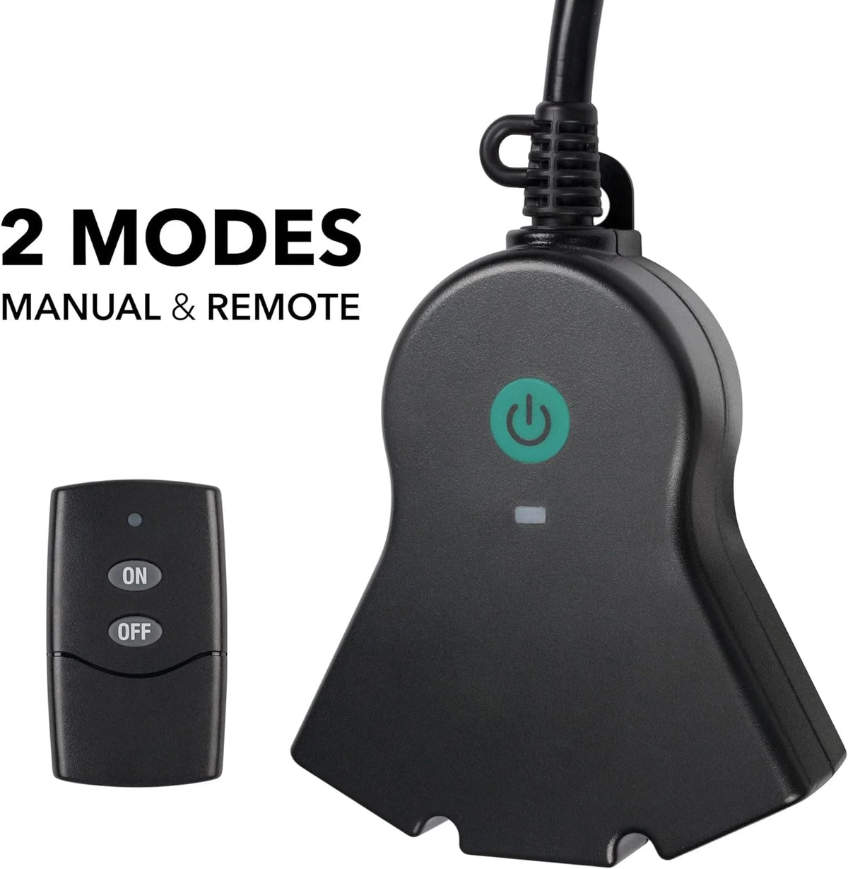 Black 3-Prong Outdoor Indoor Wireless Remote Control Outlet G204