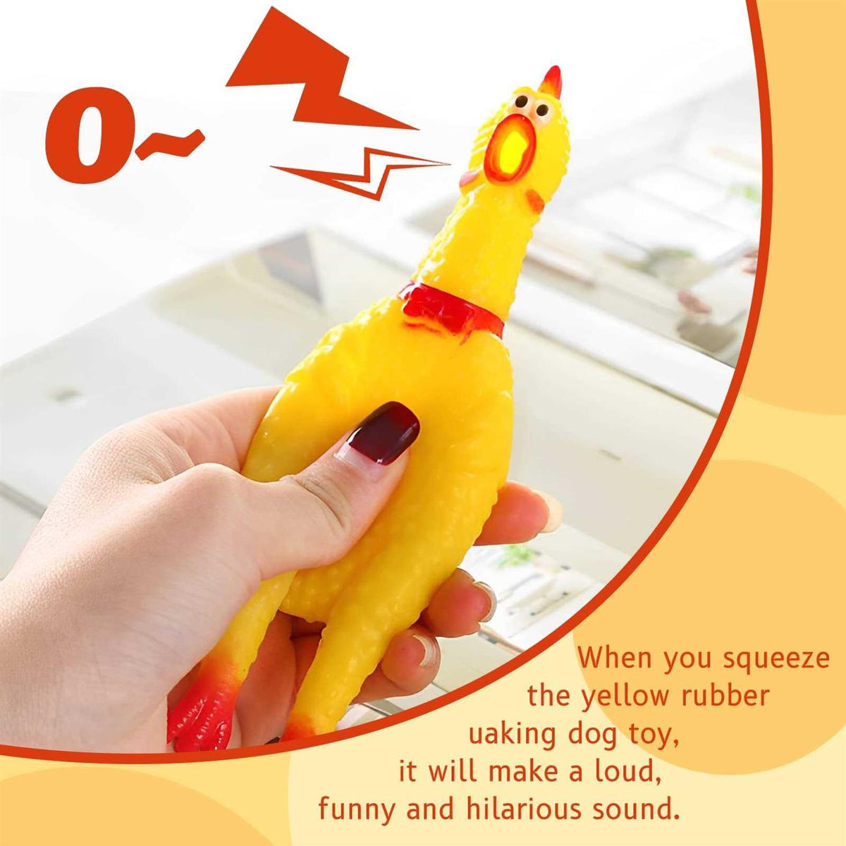 Yellow Rubber Chicken Dog Toys D1630