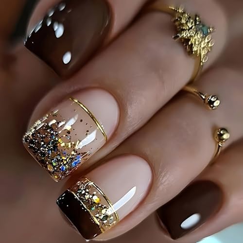 Short Square Press on Nails Set with Stickers U911918