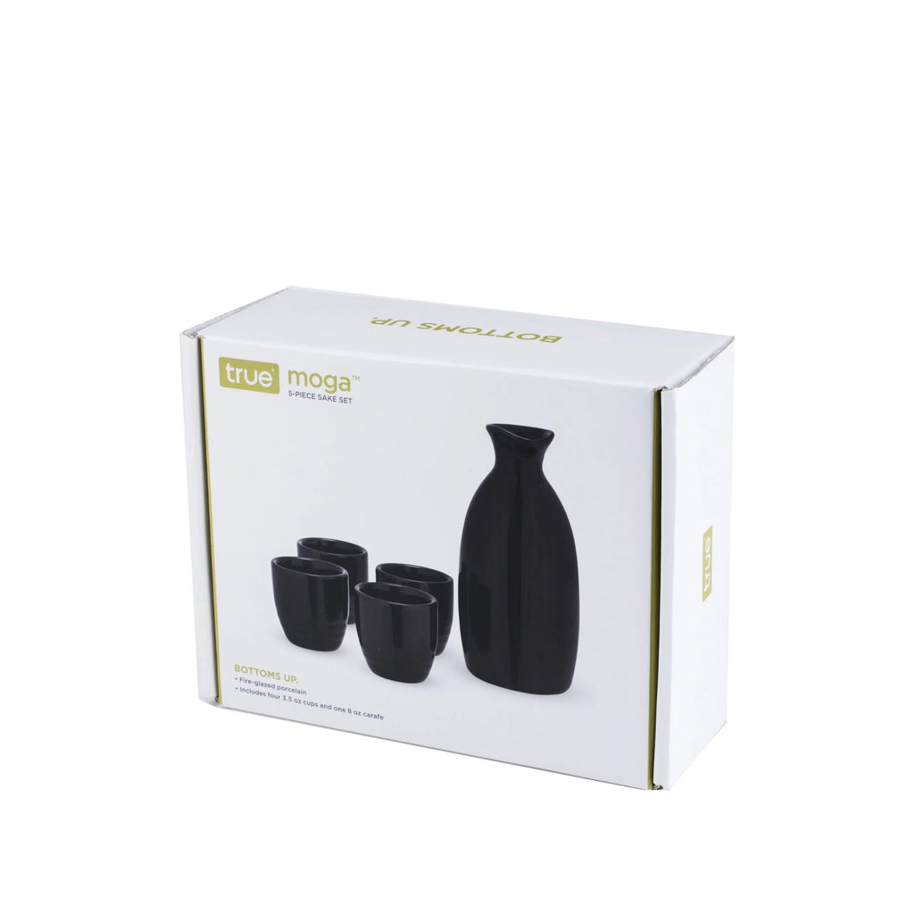 Black Stoneware Sake Set J855