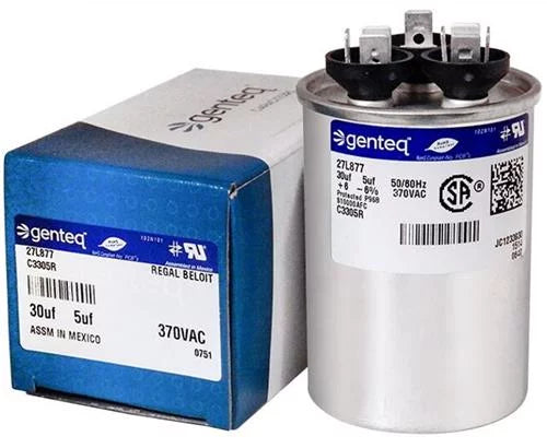 30/5 uF MFD 370 VAC Dual Round Replacement Capacitor A585
