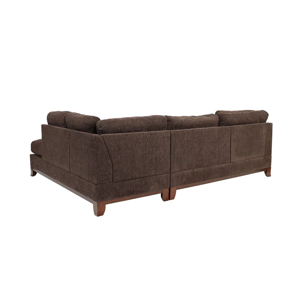 Chenille Reversible Sectional Sofa with Ottoman J596391