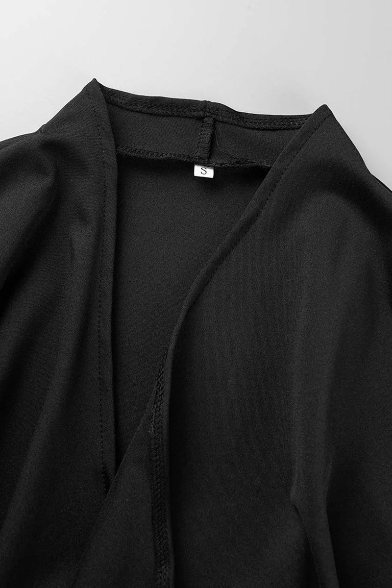 Casual Solid Patchwork Turndown Collar Outerwear V947