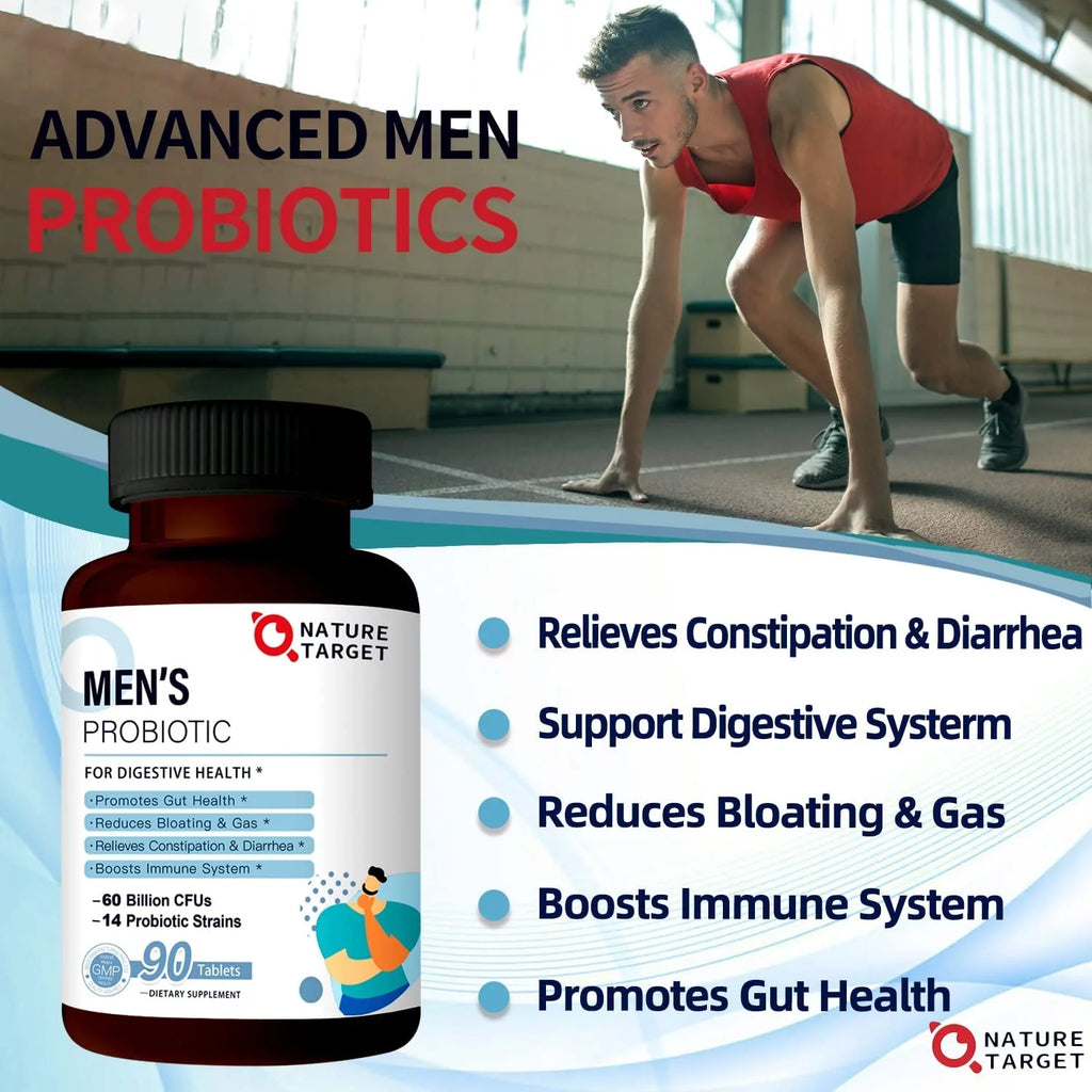 Probiotics for Men 60 Billion CFUs 14 Strains 90 Tablets O112547