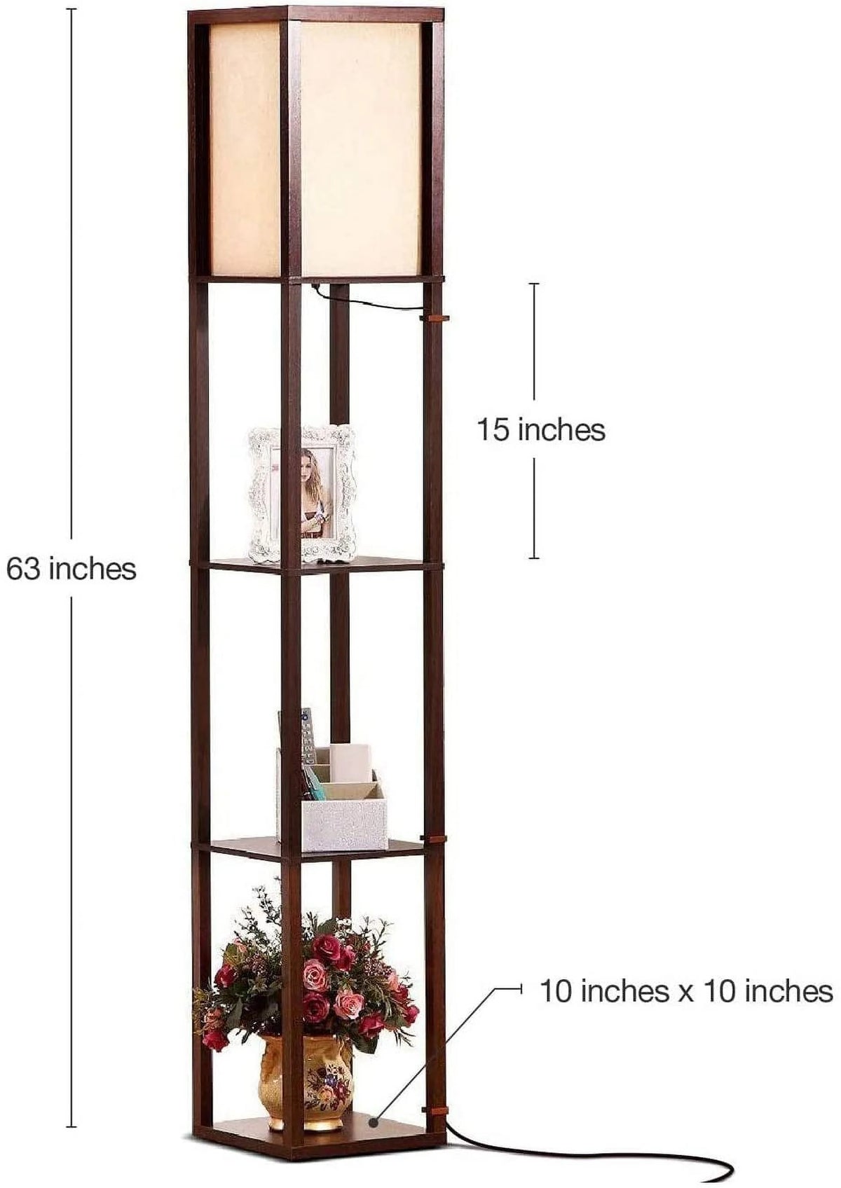 Standing Tower Floor Lamp with Shelves G50081