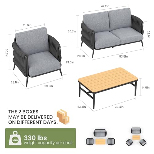 6-Piece Outdoor Patio Furniture Set with Coffee Table Q432592