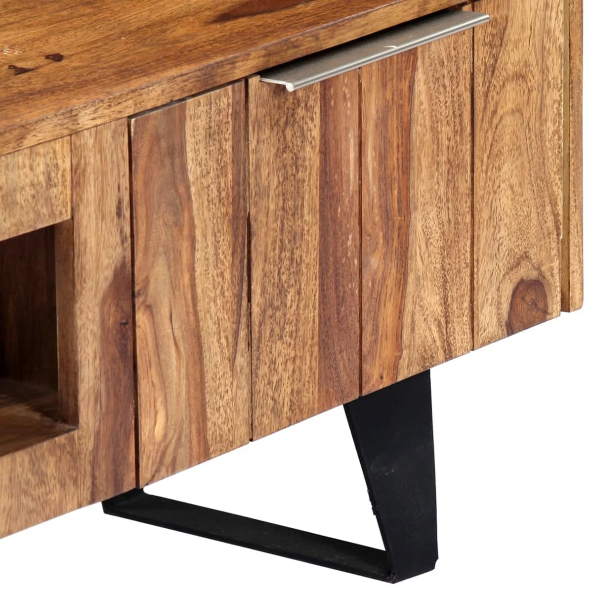 Sheesham Wood TV Cabinet with Steel Legs V514479