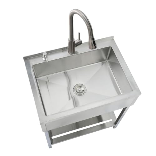 Free Standing Stainless Steel Utility Sink with Faucet A113