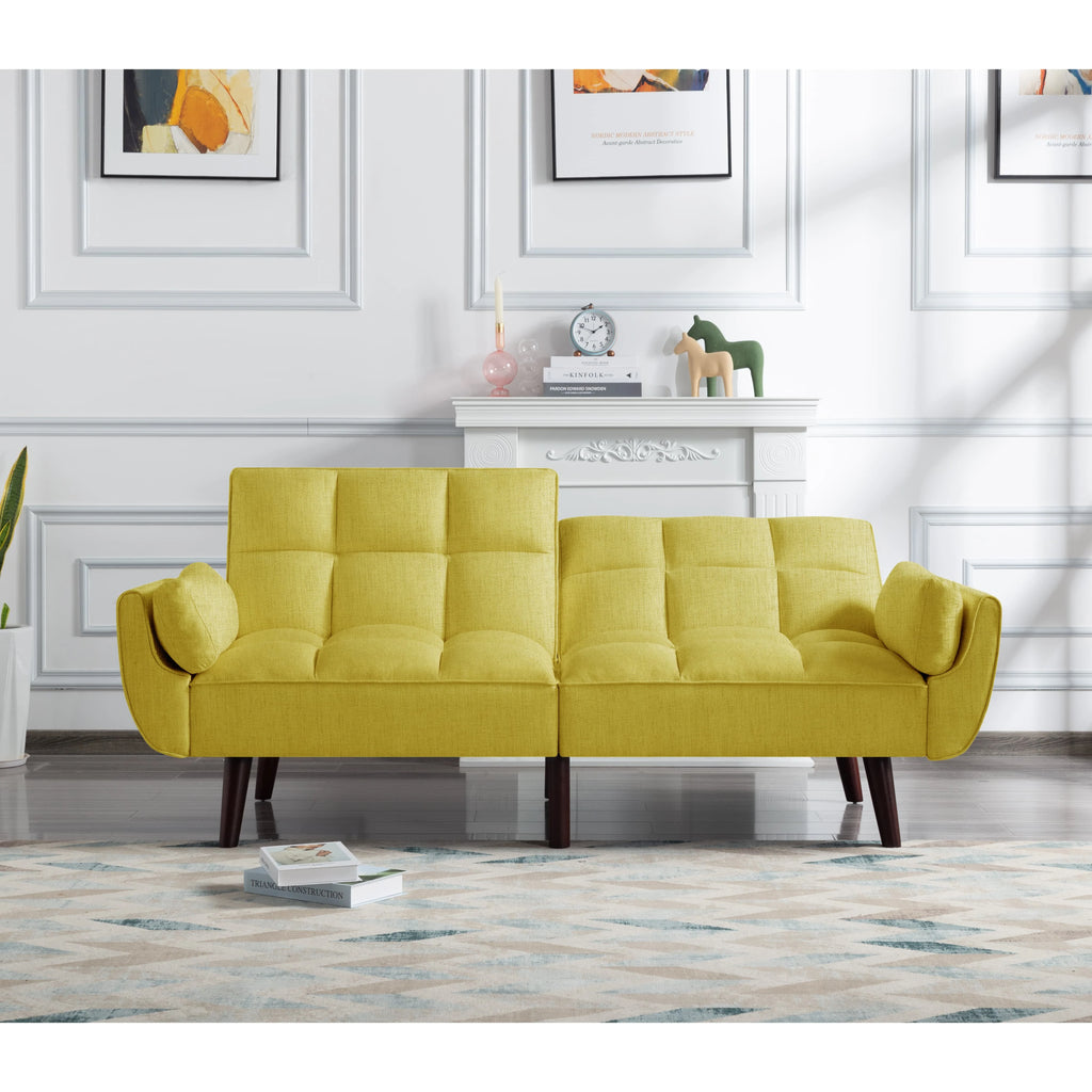 74.4 inch Foam Futon Sofa Bed with 2 Pillows Q719779