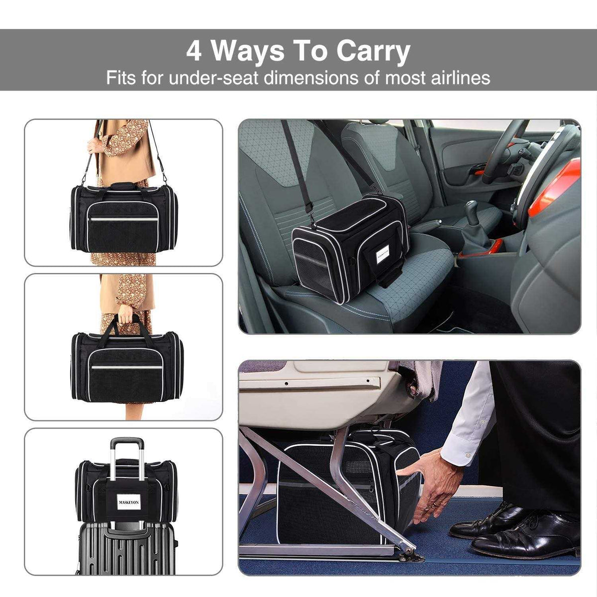 Soft Sided Pet Carrier 4 Expandable Collapsible Q66803