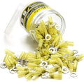 100PCS Heat Shrink Crimp Ring Connectors 5/16" Yellow 12-10 AWG N4279