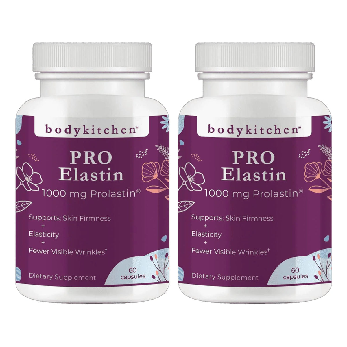 1000 mg Elastin Supplement Veggie Capsules Pack of 2 U70343