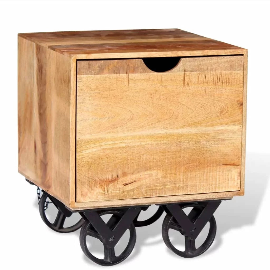 Mango Wood Side Table with Drawer H333