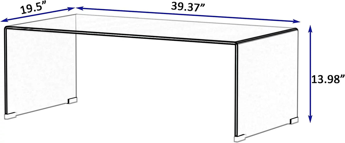 Clear Glass Coffee Table 39.37" x 19.5" H613