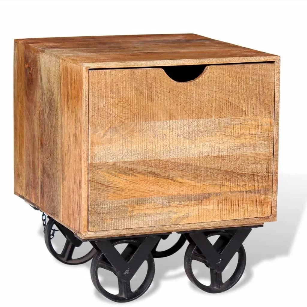 Mango Wood Side Table with Drawer H333