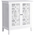 White Glass Door Sideboard Buffet Cabinet with Adjustable Shelves J631