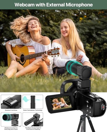 4K Video Camera Camcorder 64MP 18X Digital Zoom 3.0" IPS Screen IR Night Vision T9697