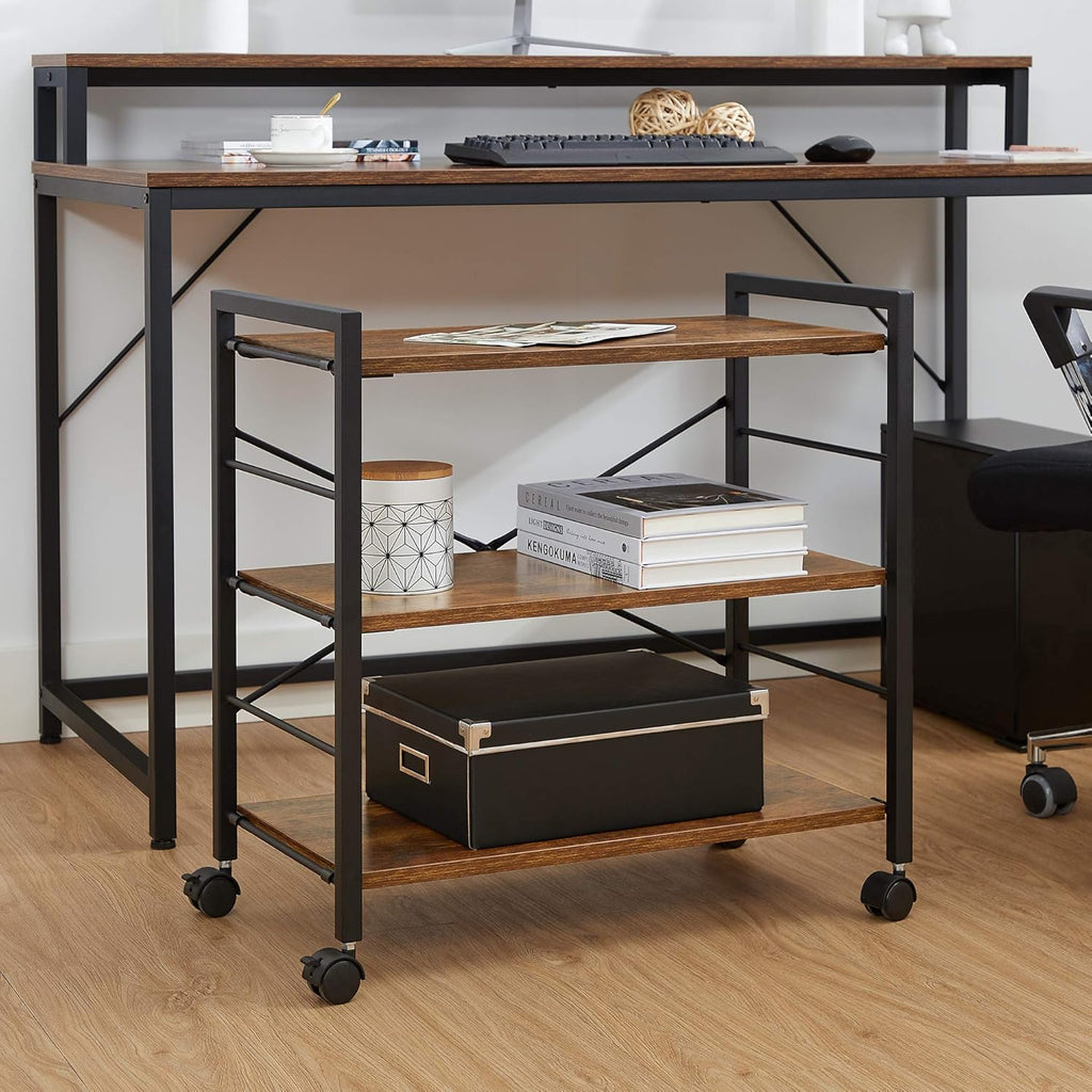 Computer Desk with Monitor Stand and Storage Shelves X766338