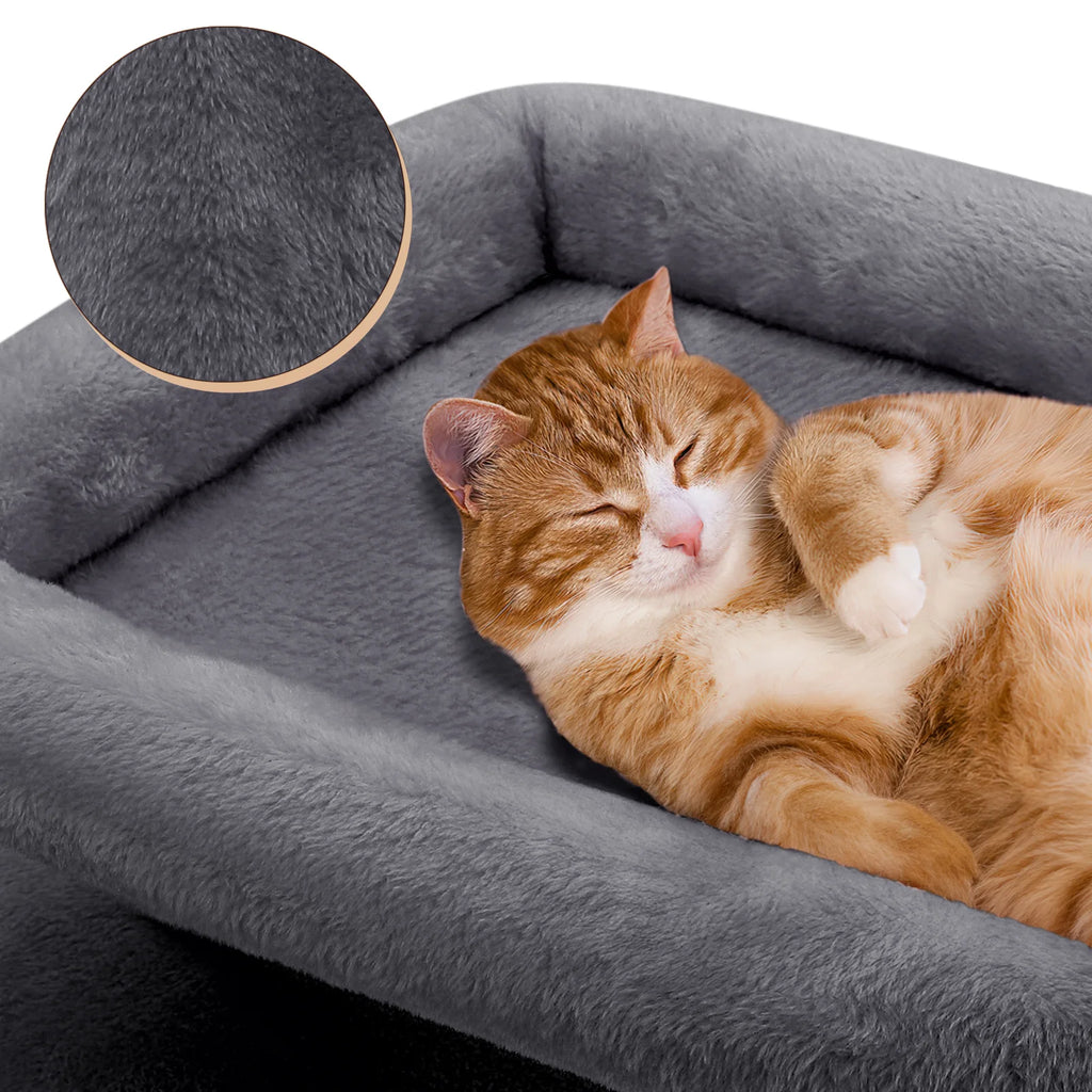 34-in Double Level Plush Cat Tree & Condo W636