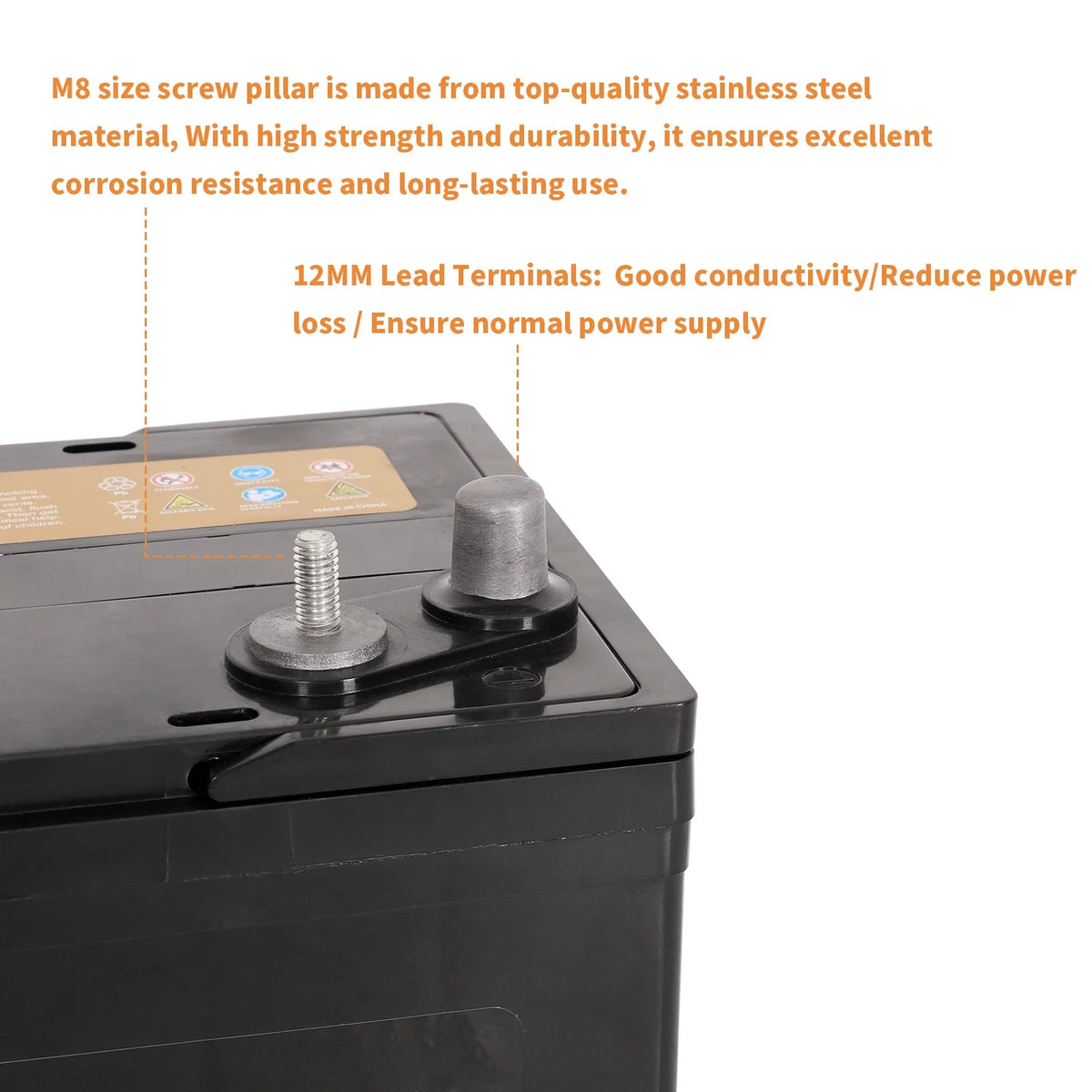12V 80AH Dual Purpose AGM Battery, 550CCA Group 24M Y5779
