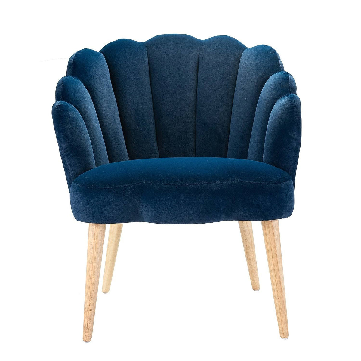 Green Scalloped Velvet Arm Chair Z7694