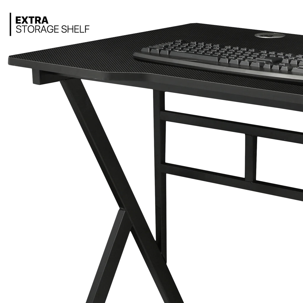 Black Portable Computer Desk and Rolling Swivel Task Seat R167