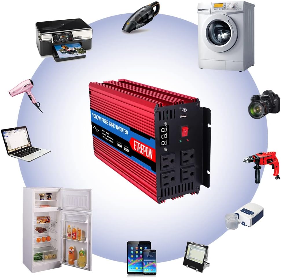 3000 Watt Pure Sine Wave Power Inverter 12V DC to 110V AC U10954